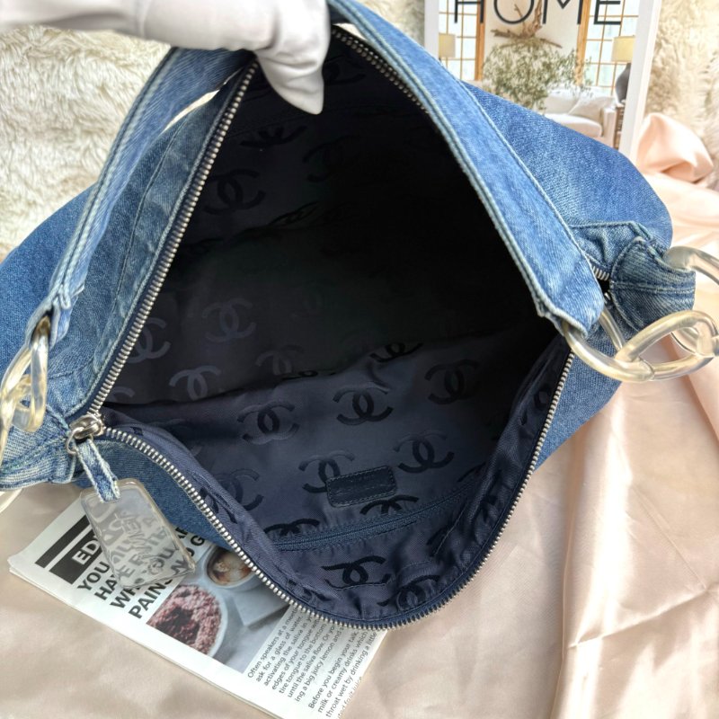 Chanel Denim CC Hobo牛仔-7