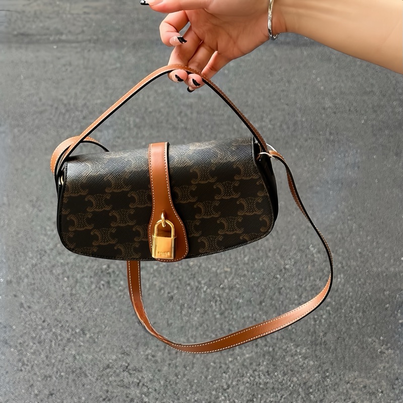 CELINE 黑金鎖頭肩背包｜Lisa同款😍-0