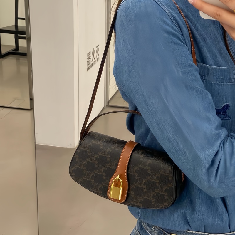 CELINE 黑金鎖頭肩背包｜Lisa同款😍-3