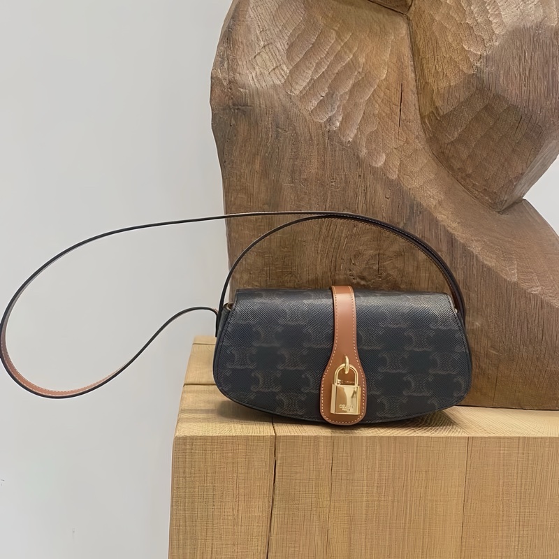 CELINE 黑金鎖頭肩背包｜Lisa同款😍-4