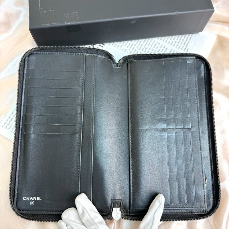 Chanel 中古 車厘子紅 山茶花 錢包-7