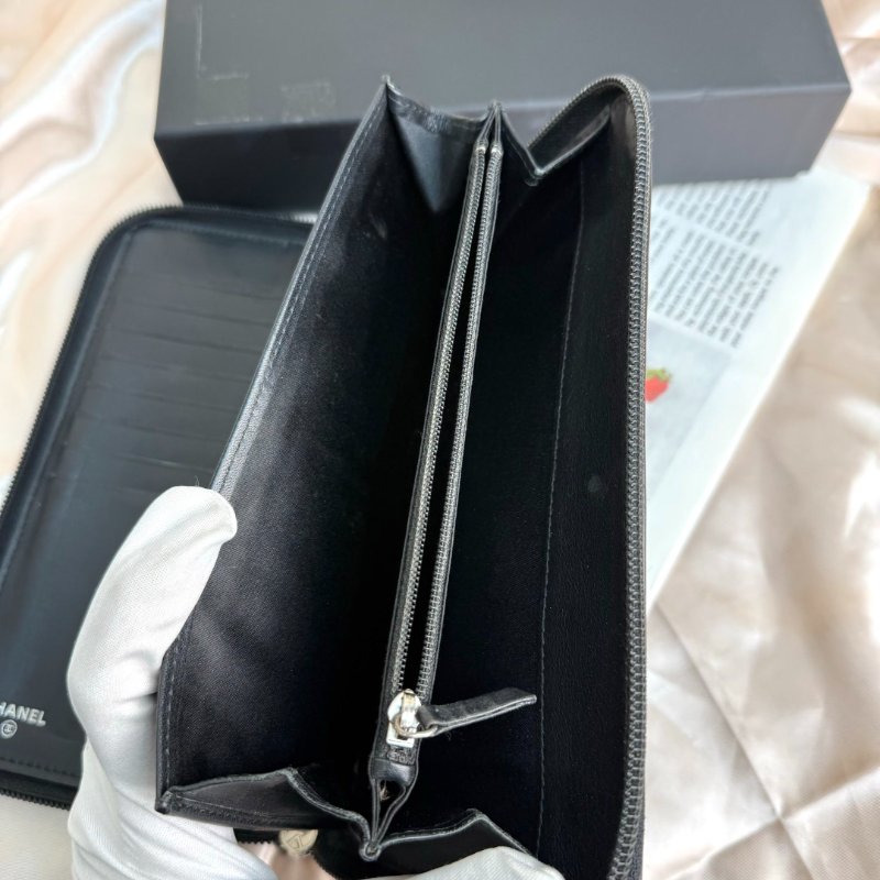 Chanel 中古 車厘子紅 山茶花 錢包-8