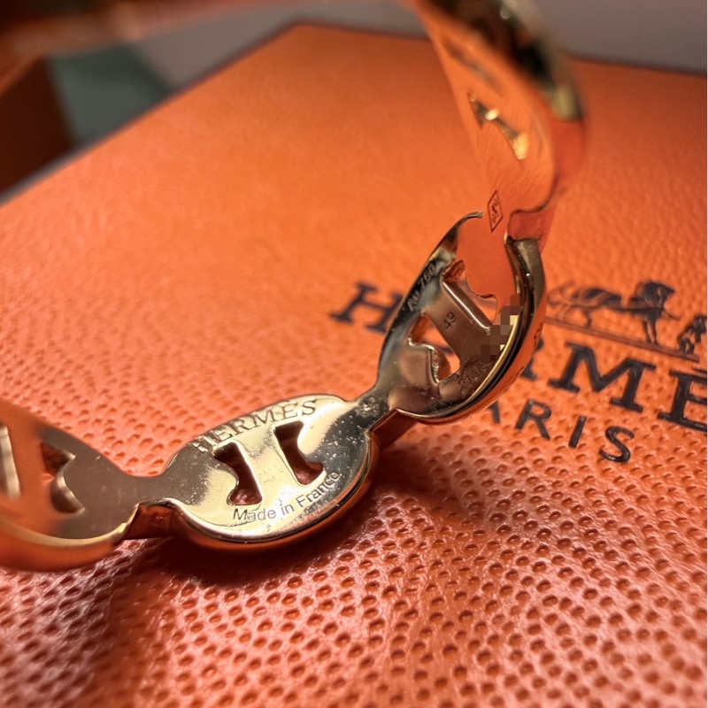 Hermes✨ Chaine d'ancre Enchainee 豬鼻戒指 玫瑰金 #49-14