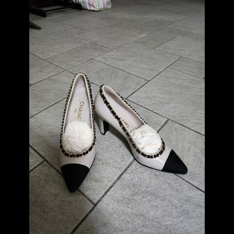 chanel經典鍊帶高跟鞋
