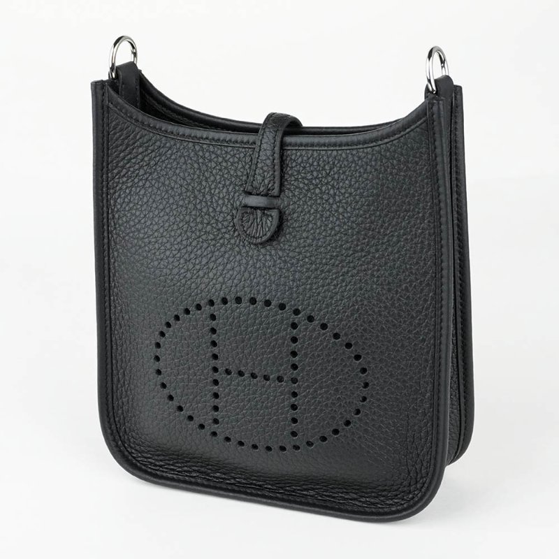 KESH 凱仕國際精品【低調鬆弛、高級日常感】HERMÈS Evelyne 16 Mini 愛馬仕 黑色銀釦依芙琳肩背包｜TPM 16｜W 刻 2024 年-11