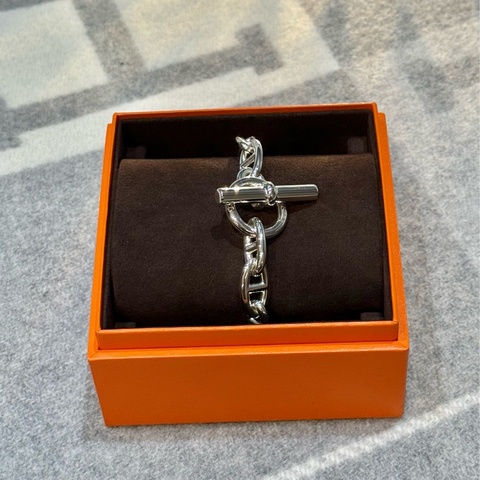 Hermès Chaine d’Ancre 豬鼻子 GM 14 銀手鍊