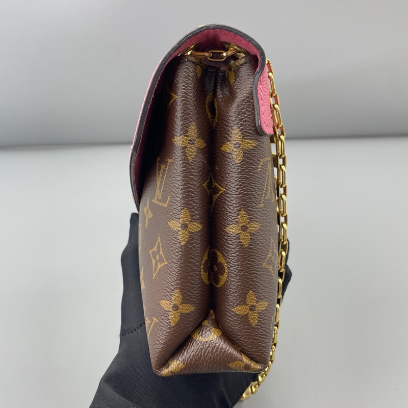 ✨路易威登/Louis Vuitton 传奇链条包老花拼玫红色翻蓋斜挎包尺寸：27*18*5cm-2