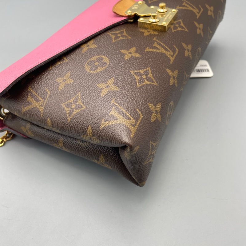 ✨路易威登/Louis Vuitton 传奇链条包老花拼玫红色翻蓋斜挎包尺寸：27*18*5cm-5