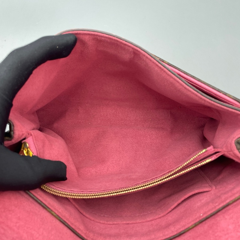 ✨路易威登/Louis Vuitton 传奇链条包老花拼玫红色翻蓋斜挎包尺寸：27*18*5cm-7