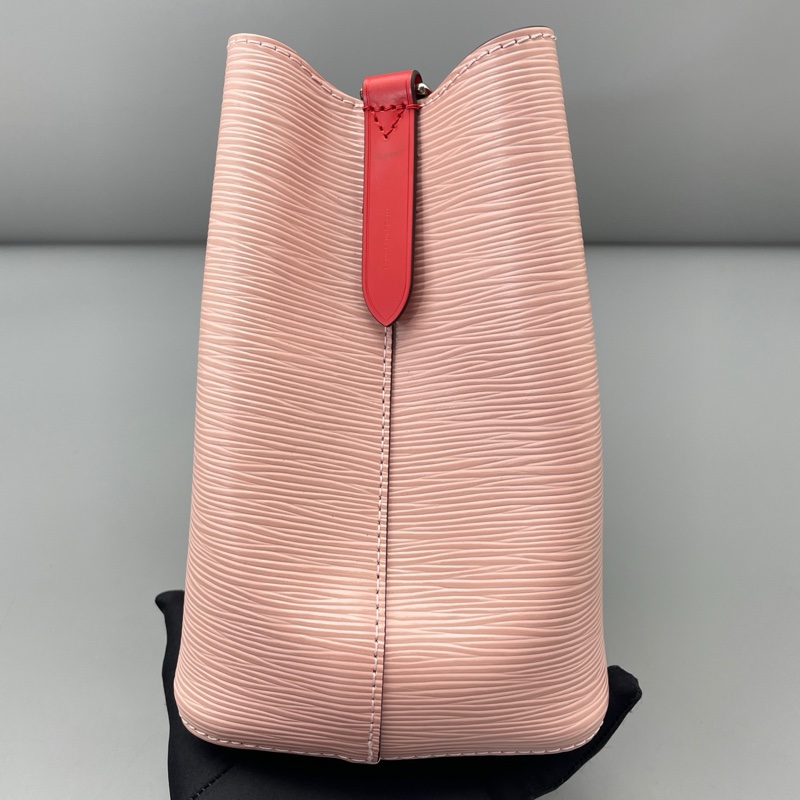 路易威登/Louis Vuitton 水波紋水桶包單肩包bb粉色銀色五金 附件：肩帶-2