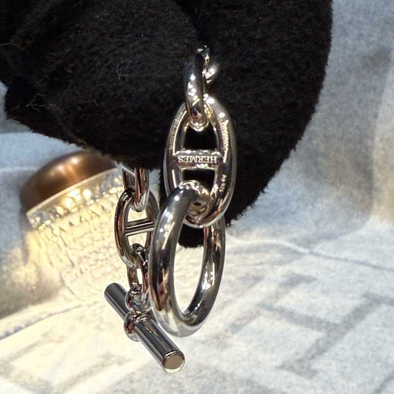 Hermès Chaine d’Ancre GM 16 銀手鍊(豬鼻子)-2