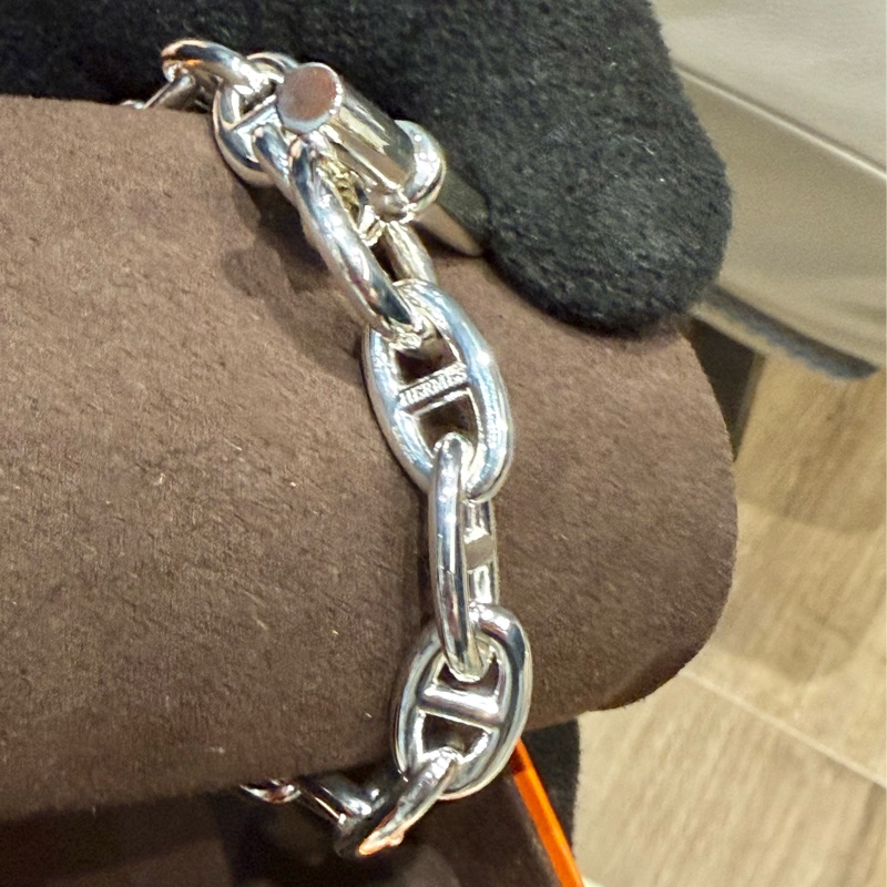 Hermès Chaine d’Ancre GM 16 銀手鍊(豬鼻子)-4