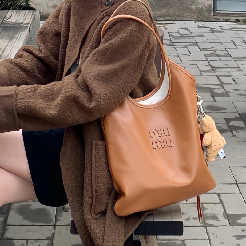 MIU MIU Ivy 托特包｜焦糖色 98新 大容量通勤包🤎-4