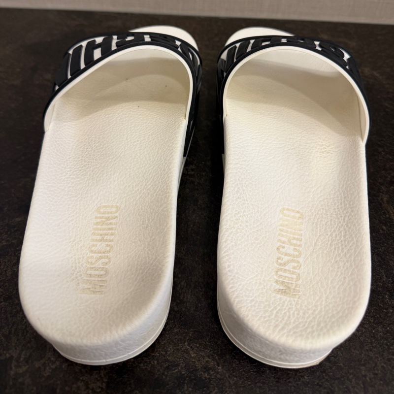 MOSCHINO白色厚底拖鞋-3