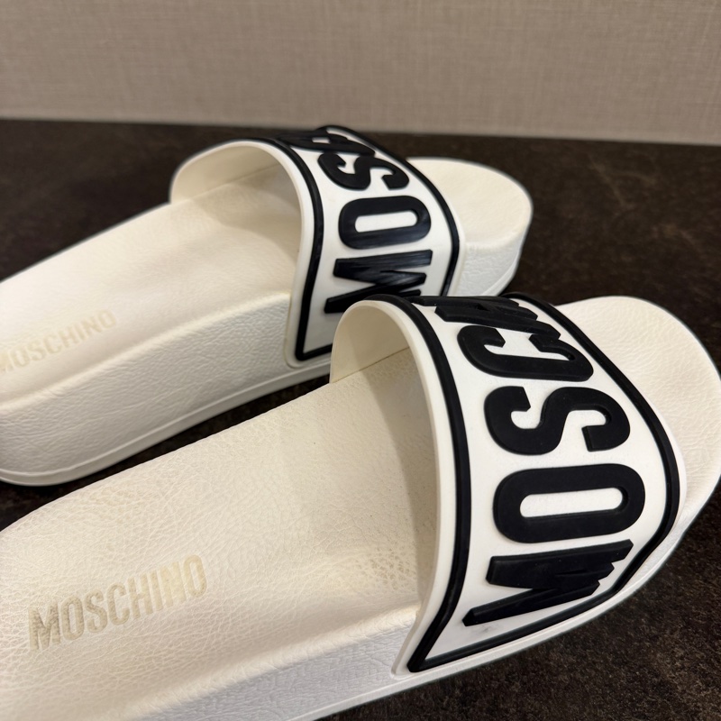 MOSCHINO白色厚底拖鞋-5