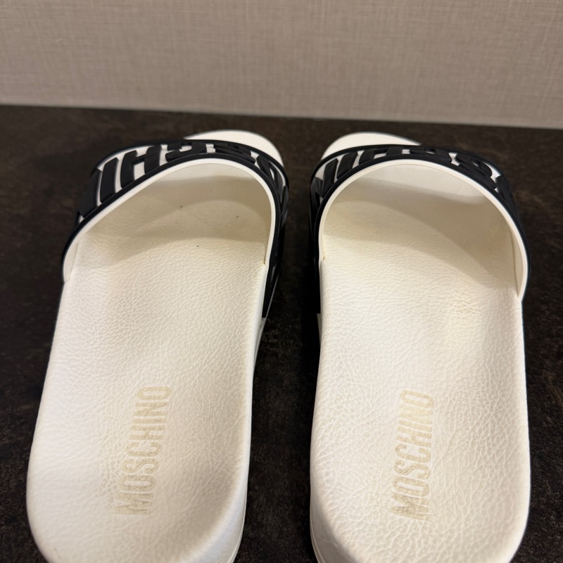 MOSCHINO白色厚底拖鞋-12