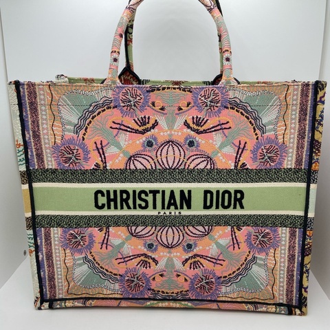 Dior迪奧大號Book Tote手袋限量彩燈萬花筒刺繡托特包手提包
