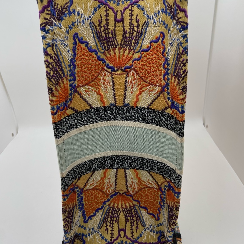 Dior迪奧大號Book Tote手袋限量彩燈萬花筒刺繡托特包手提包-2