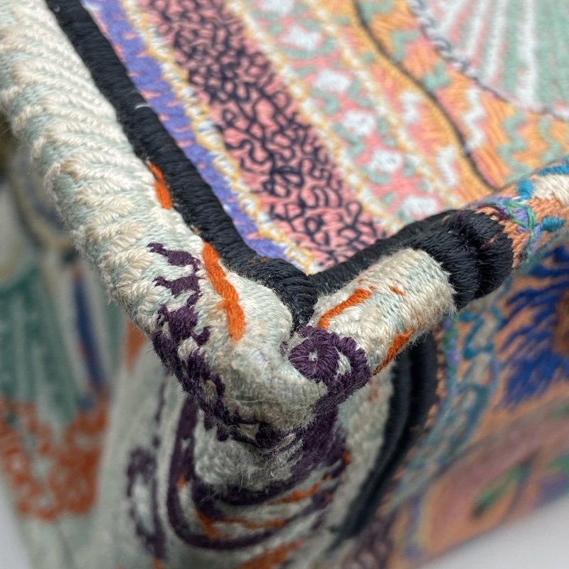 Dior迪奧大號Book Tote手袋限量彩燈萬花筒刺繡托特包手提包-8