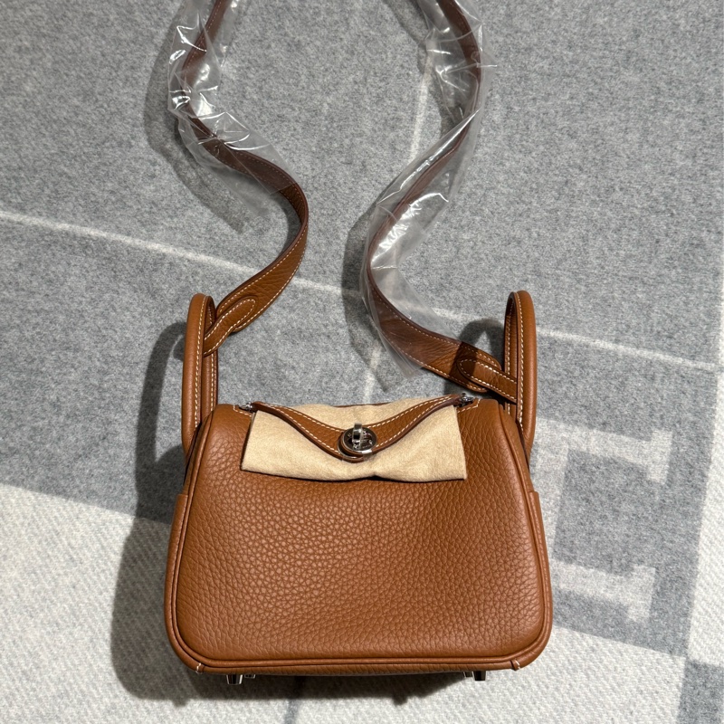Hermès Mini Lindy 20 金棕銀扣 Gold PHW G刻 全新未使用-1