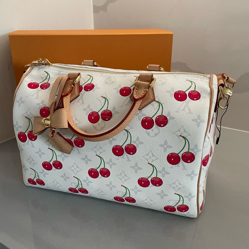 路易威登LV x Takashi Murakami 村上隆 聯名款 SPEEDY30櫻桃包手提包-1