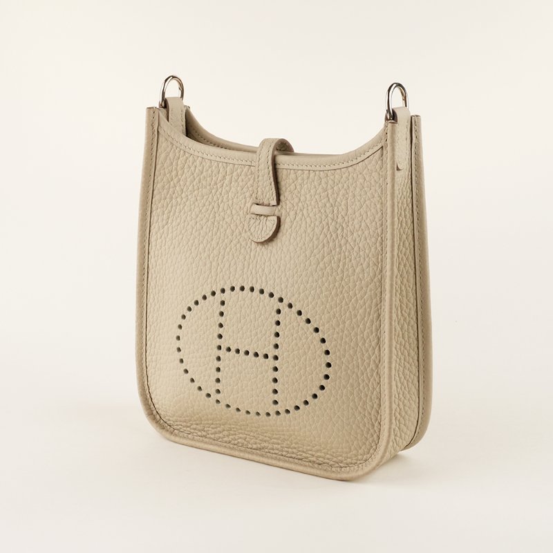 KÉSH 凱仕國際精品【高級奶茶色、日常百搭首選】HERMÈS Evelyne Mini TPM 愛馬仕奶茶色銀釦依芙琳斜背包|B 刻 2023 年-5
