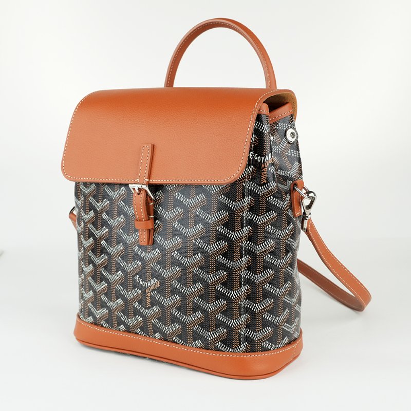 KÉSH 凱仕國際精品【法式鬆弛氛圍】GOYARD Alpin Mini 棕色迷你後背包｜經典 Goyardine 帆布-2