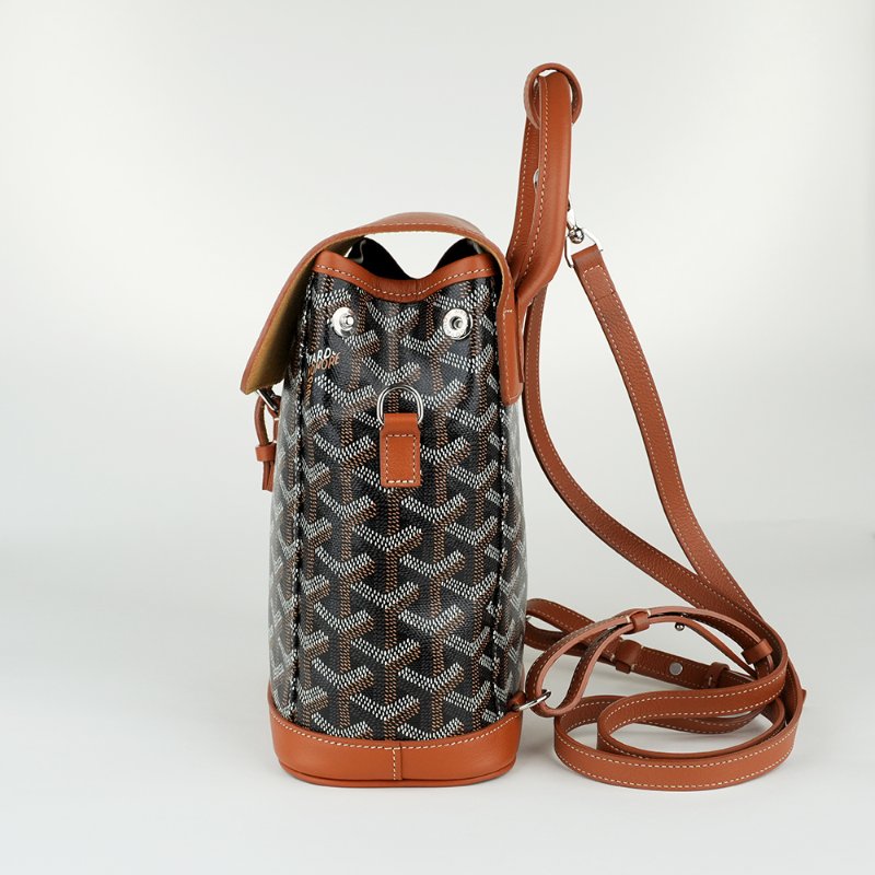 KÉSH 凱仕國際精品【法式鬆弛氛圍】GOYARD Alpin Mini 棕色迷你後背包｜經典 Goyardine 帆布-3