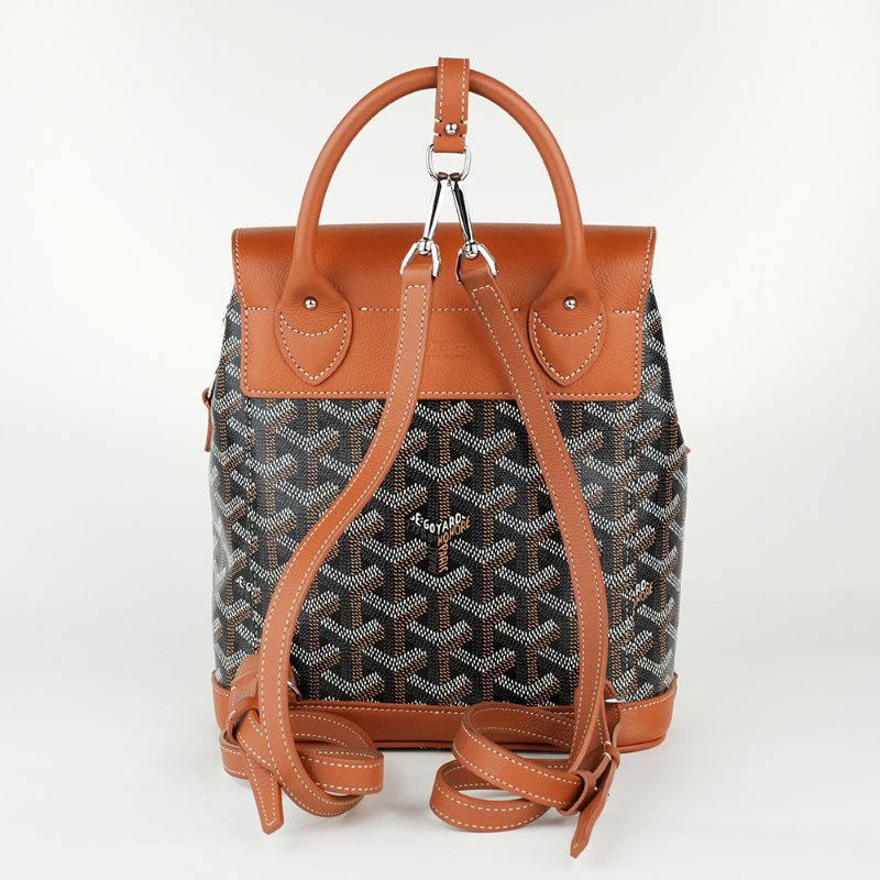 KÉSH 凱仕國際精品【法式鬆弛氛圍】GOYARD Alpin Mini 棕色迷你後背包｜經典 Goyardine 帆布-4