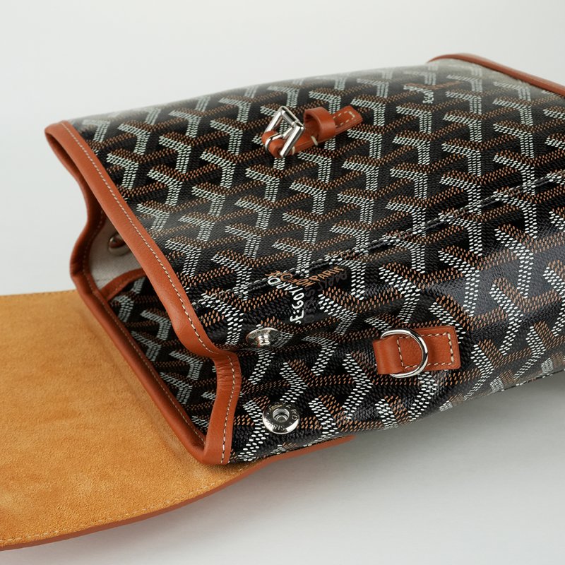 KÉSH 凱仕國際精品【法式鬆弛氛圍】GOYARD Alpin Mini 棕色迷你後背包｜經典 Goyardine 帆布-9
