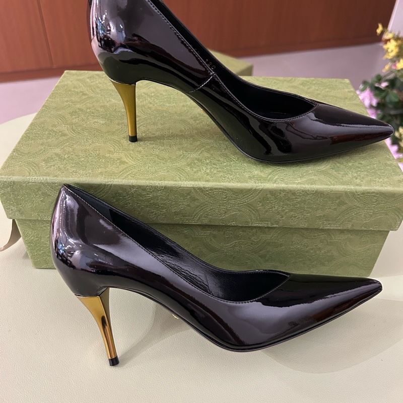 未使用 Gucci 古馳 尖頭高跟鞋 36.5碼  附件：盒-1