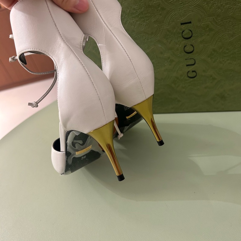 僅試穿 Gucci 尖頭拼色高跟鞋  36碼 有盒-2