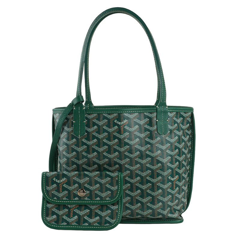 KÉSH 凱仕國際精品【法式鬆弛感、雙面高級風格】GOYARD Anjou Mini 綠色子母托特包|雙面翻轉設計|法國製造-0