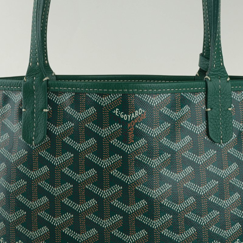 KÉSH 凱仕國際精品【法式鬆弛感、雙面高級風格】GOYARD Anjou Mini 綠色子母托特包|雙面翻轉設計|法國製造-3