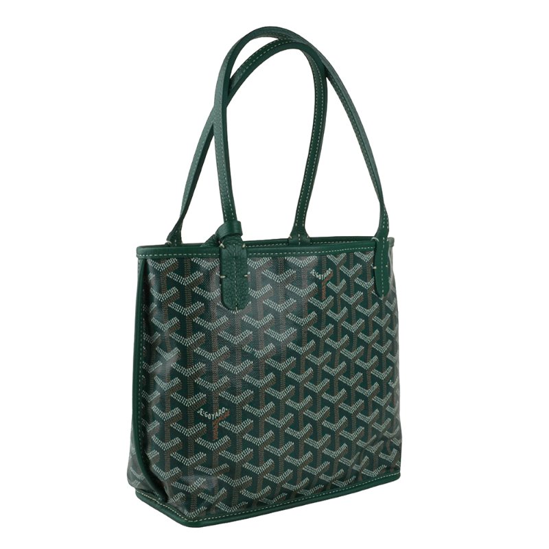 KÉSH 凱仕國際精品【法式鬆弛感、雙面高級風格】GOYARD Anjou Mini 綠色子母托特包|雙面翻轉設計|法國製造-5