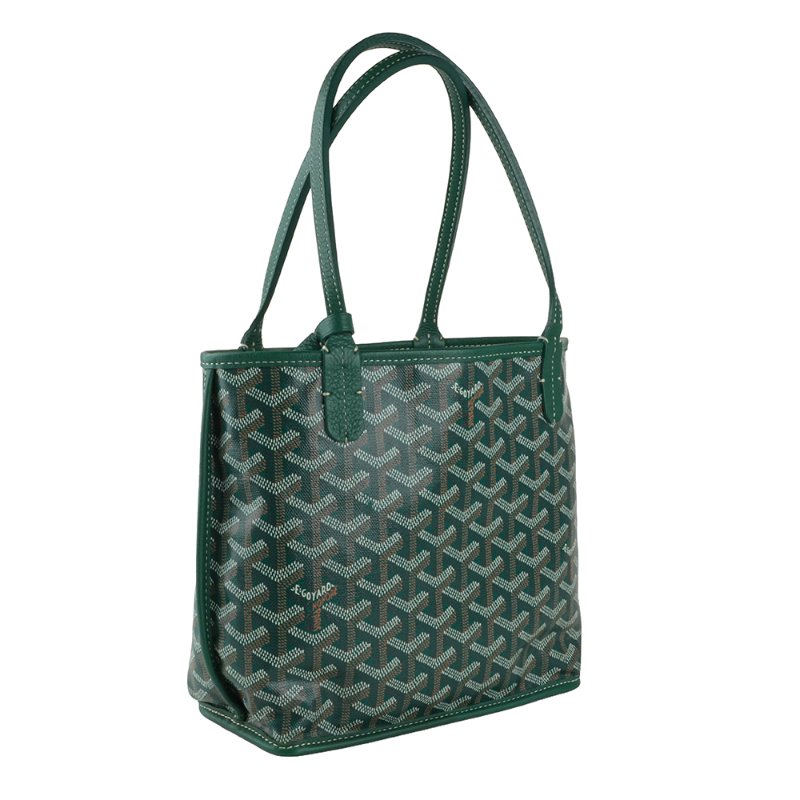 KÉSH 凱仕國際精品【法式鬆弛感、雙面高級風格】GOYARD Anjou Mini 綠色子母托特包|雙面翻轉設計|法國製造-8