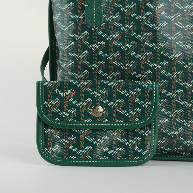 KÉSH 凱仕國際精品【法式鬆弛感、雙面高級風格】GOYARD Anjou Mini 綠色子母托特包|雙面翻轉設計|法國製造-11