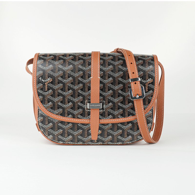 KÉSH 凱仕國際精品【GOYARD 熱門郵差包】Belvedere PM 黑棕斜背包|戈雅經典郵差包|Goyardine 帆布|法國製造|男女適用-2