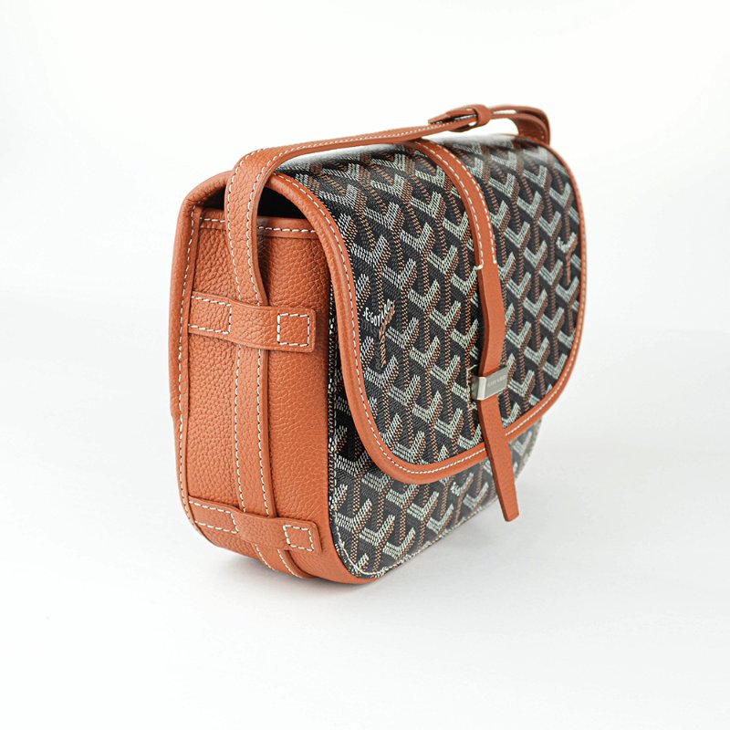 KÉSH 凱仕國際精品【GOYARD 熱門郵差包】Belvedere PM 黑棕斜背包|戈雅經典郵差包|Goyardine 帆布|法國製造|男女適用-4