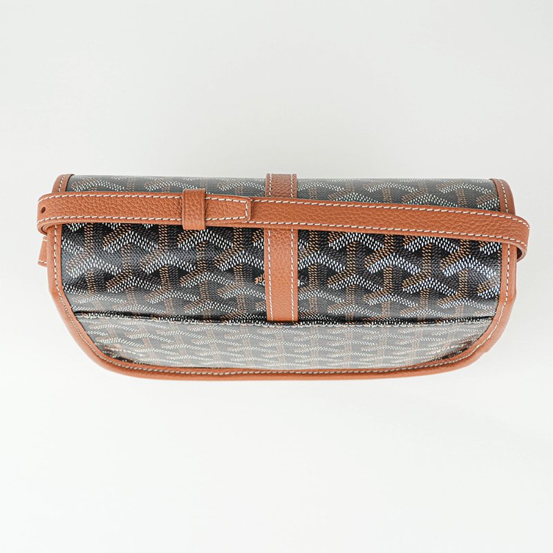 KÉSH 凱仕國際精品【GOYARD 熱門郵差包】Belvedere PM 黑棕斜背包|戈雅經典郵差包|Goyardine 帆布|法國製造|男女適用-8