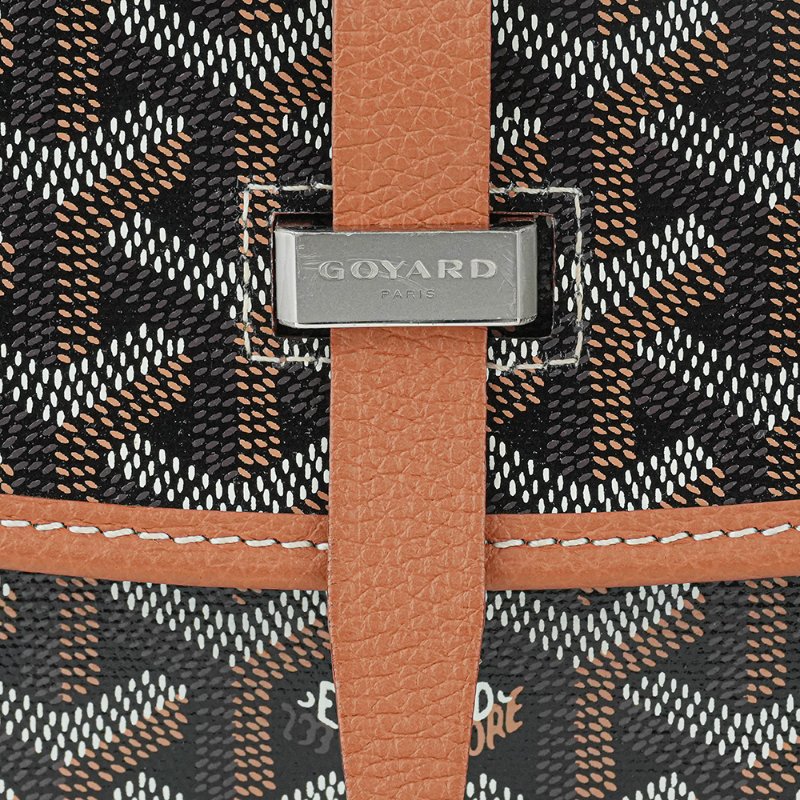 KÉSH 凱仕國際精品【GOYARD 熱門郵差包】Belvedere PM 黑棕斜背包|戈雅經典郵差包|Goyardine 帆布|法國製造|男女適用-11