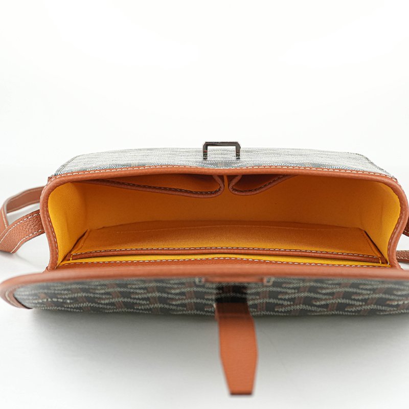KÉSH 凱仕國際精品【GOYARD 熱門郵差包】Belvedere PM 黑棕斜背包|戈雅經典郵差包|Goyardine 帆布|法國製造|男女適用-12