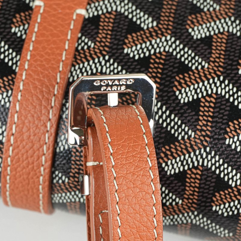 KÉSH 凱仕國際精品【GOYARD 熱門郵差包】Belvedere PM 黑棕斜背包|戈雅經典郵差包|Goyardine 帆布|法國製造|男女適用-16
