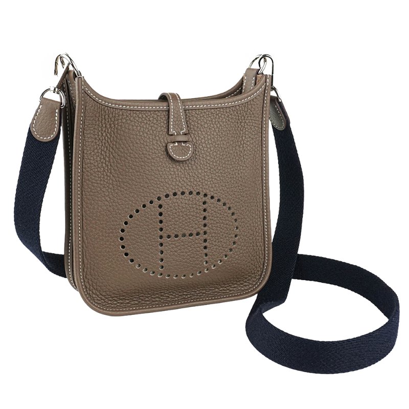 KÉSH 凱仕國際精品【愛馬仕熱門 Mini 包】HERMÈS Evelyne 16 TPM 大象灰斜背包｜Etoupe 銀釦｜Mini Evelyne｜Togo 牛皮｜Z刻 2021 年-0