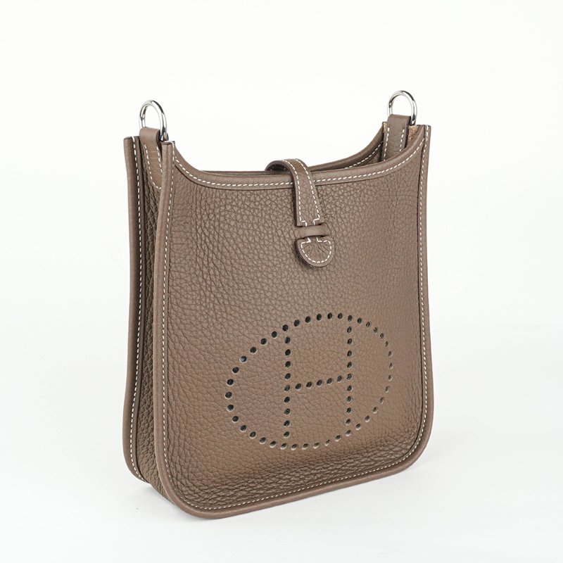 KÉSH 凱仕國際精品【愛馬仕熱門 Mini 包】HERMÈS Evelyne 16 TPM 大象灰斜背包｜Etoupe 銀釦｜Mini Evelyne｜Togo 牛皮｜Z刻 2021 年-3