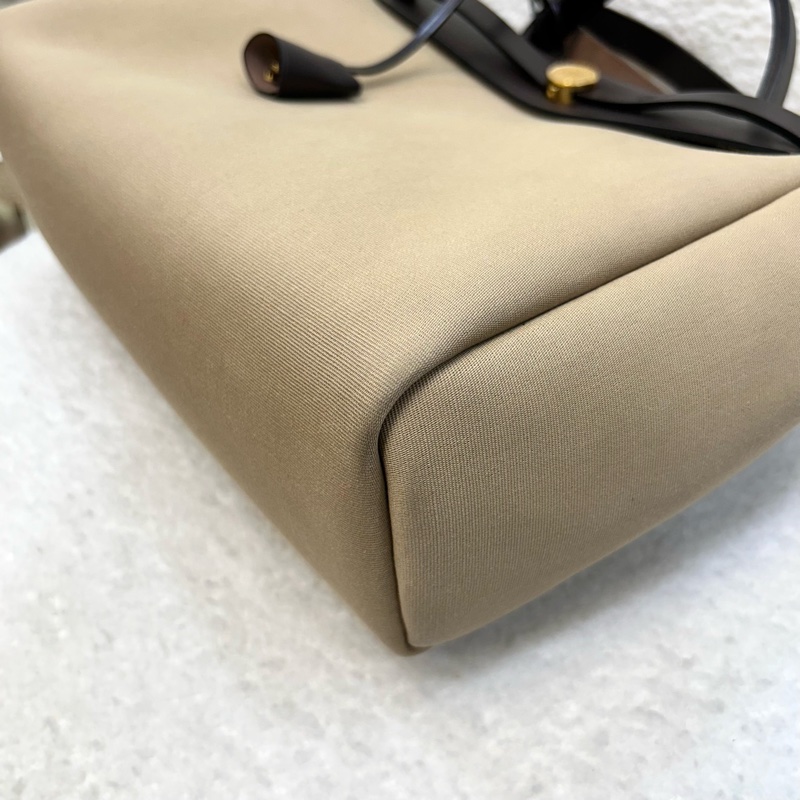 Hermes 愛馬仕 Herbag31 Trench Ebene 風衣灰 烏木色 金釦 帆布 手提包 肩背包-13