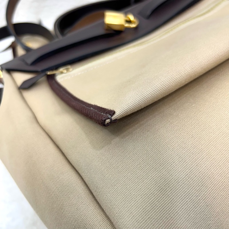 Hermes 愛馬仕 Herbag31 Trench Ebene 風衣灰 烏木色 金釦 帆布 手提包 肩背包-18