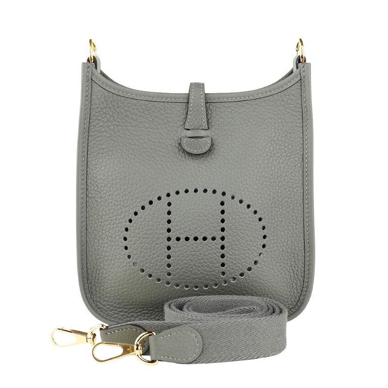 KÉSH 凱仕國際精品【愛馬仕熱門灰色系】HERMÈS Evelyne 16 TPM 雲灰金釦斜背包｜Gris Nuage｜Mini Evelyne｜Togo 牛皮｜U 刻 2022 年-0
