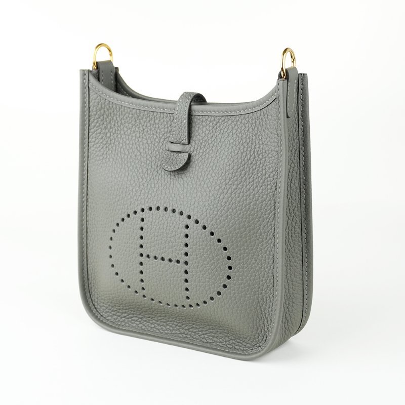 KÉSH 凱仕國際精品【愛馬仕熱門灰色系】HERMÈS Evelyne 16 TPM 雲灰金釦斜背包｜Gris Nuage｜Mini Evelyne｜Togo 牛皮｜U 刻 2022 年-1
