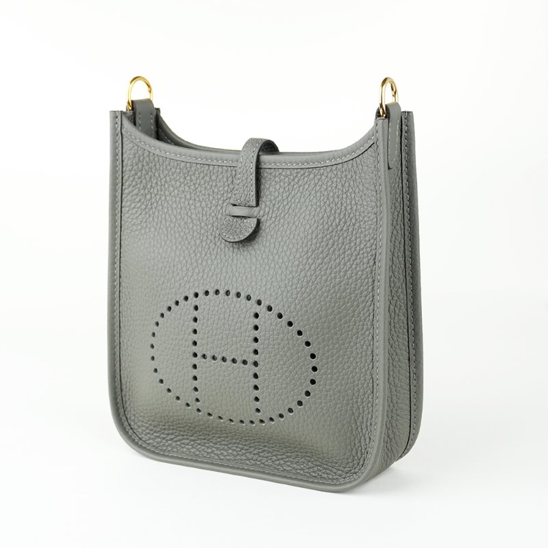 KÉSH 凱仕國際精品【愛馬仕熱門灰色系】HERMÈS Evelyne 16 TPM 雲灰金釦斜背包｜Gris Nuage｜Mini Evelyne｜Togo 牛皮｜U 刻 2022 年-10